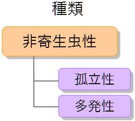 非寄生虫が原因の肝嚢胞の種類には孤立性、多発性がある