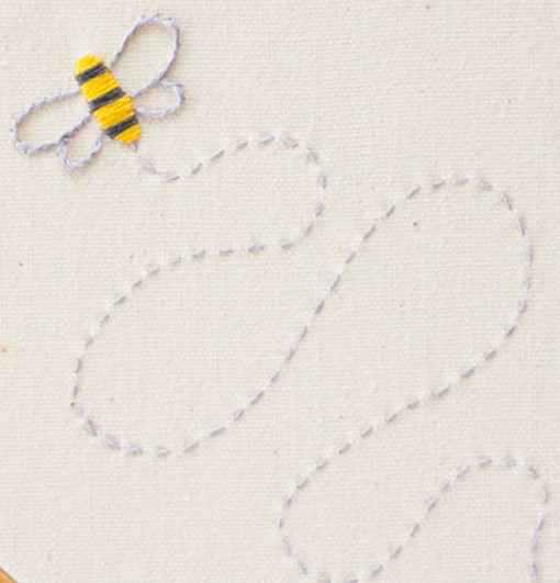 刺繍初心者図案 簡単 ミツバチ