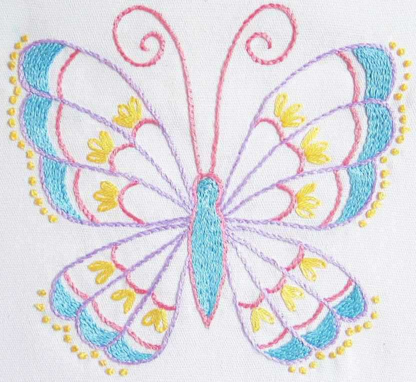 無料の刺繍図案 蝶