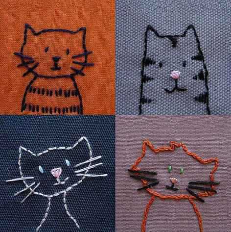 ベスト刺繍 図案 フリー 猫 全イラスト集