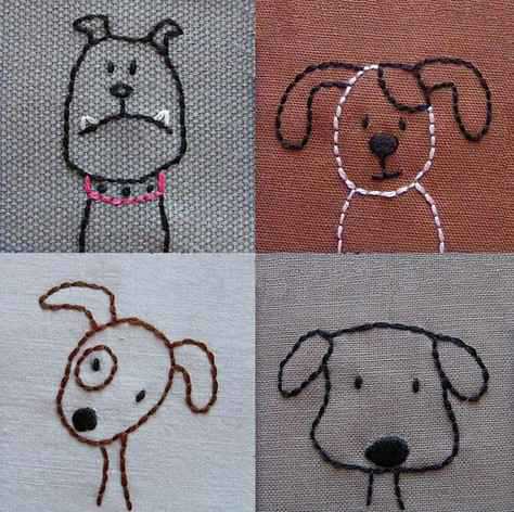 刺繍初心者図案 簡単 犬