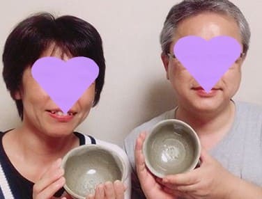 銀婚式プレゼント 子どもから両親へ 子どもから両親へ 陶芸で手作り夫婦茶碗 夫婦湯のみ