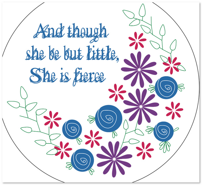 無料の刺繍図案 お花とバラと英字