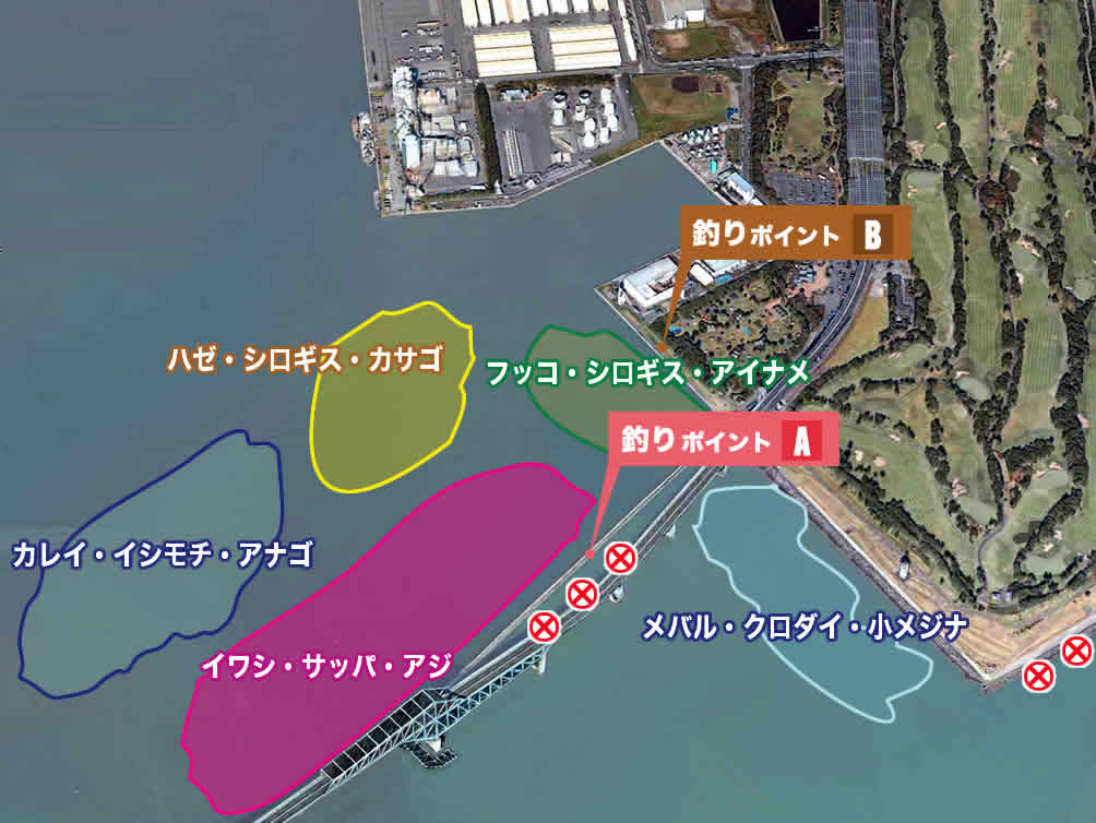 若洲海浜公園の釣り 厳選 魚の付き場を図解 趣味なび